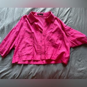 SHEIN crop top, button up